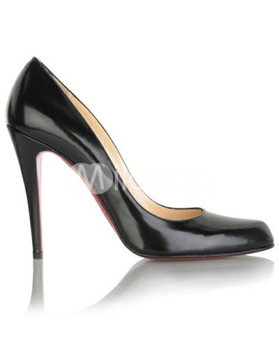 4'' High Heel Black Patent Sexy Pumps