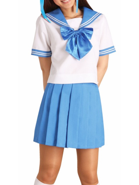 Blue Short Sleeves School Uniform