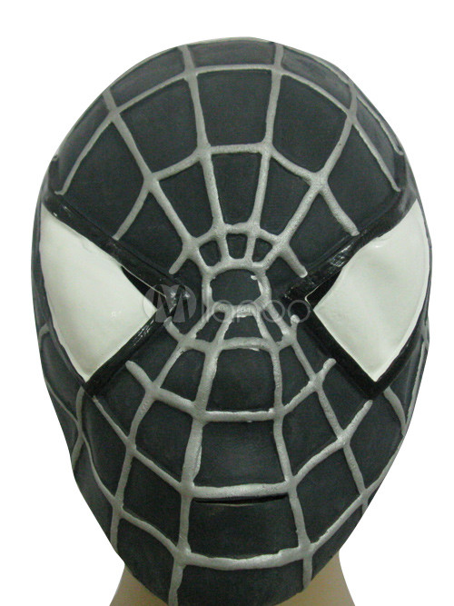Latex Halloween Cool Black Spiderman Full Mask