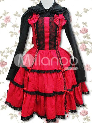 Cotton Red Lace Classic Lolita Dress