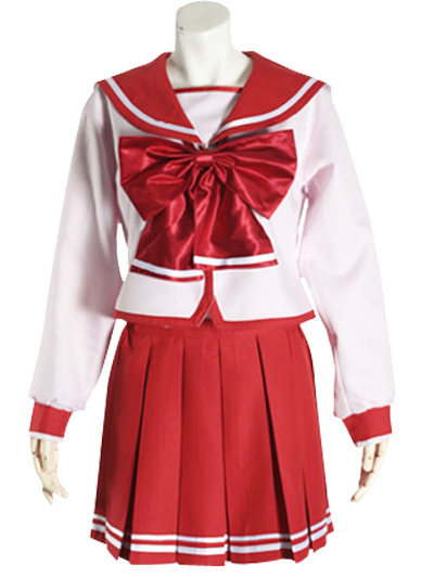 Wholesale School Uniforms on Red Long Sleeves Cosplay School Uniform