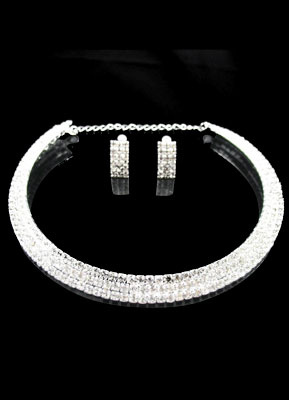 Bridal Wedding Jewelry Sets on Row Rhinestone Wedding Bridal Jewelry Set 15614 1 Jpg