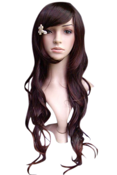 Women's Brownish Black 58cm Long Wavy Wig