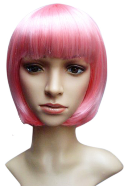 Women's Pink 24cm Short Straight Wig