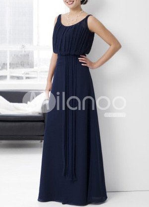 Casual Floor Length Pleated Satin Evening Dress