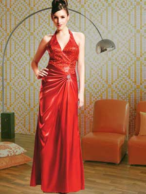  Satin Dress on Reviews Red Halter Satin Mother Of Bride And Groom Dress Online Store