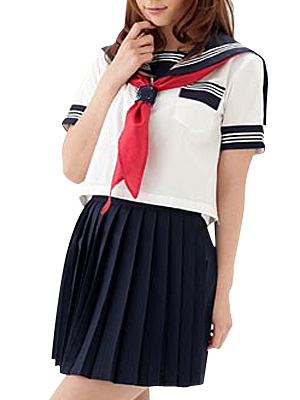 Uniforme scolaire, comprend le haut manches courtes blanc avec cravate ... Uniforme scolaire, comprend le haut manches courtes blanc avec cravate ...