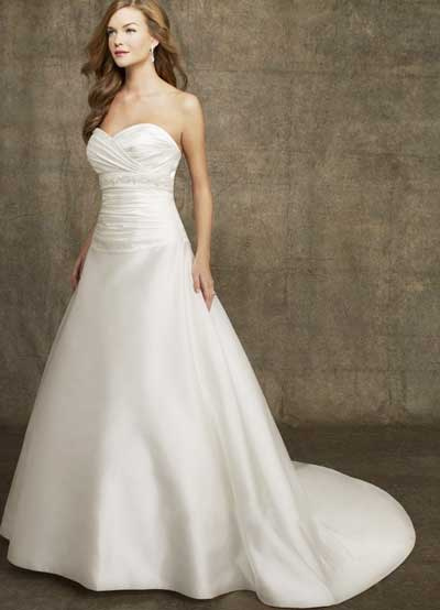 Wedding Dress  on White A Line Ssweetheart Satin Wedding Dress   Milanoo Com