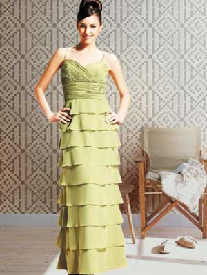 Unique Spaghetti Sweetheart Pleated Multi-layer Satin Chiffon Mother Of Bride And Groom Dress