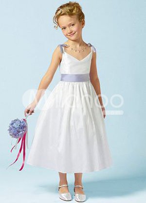 V-Neck-Sash-Taffeta-Organza-Flower-Girl-Dress-17833-1