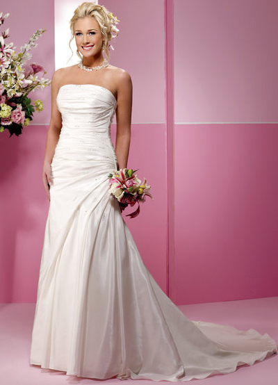 Wedding Dress  on Ivory Strapless Taffeta Wedding Dress   Milanoo Com