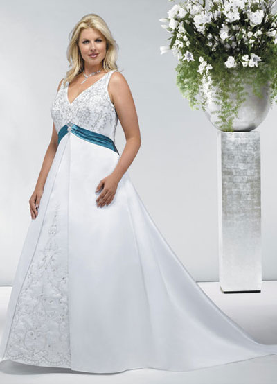 Size White Dress on White Halter Beading Plus Size Satin Wedding Dress 03920016897
