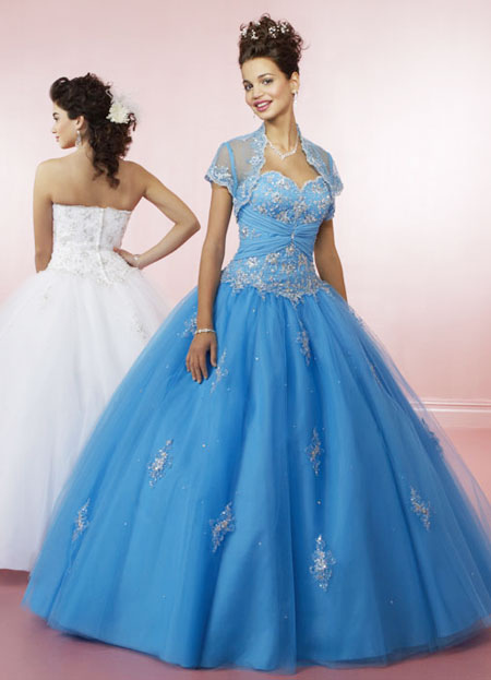 Strapless Sweetheart Beading Embroidery Satin Organza Ball Gown Dress