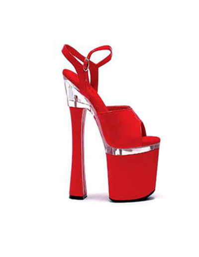 Coral High Heel Shoes on Red 7    High Heel Patent Platform Sexy Sandals