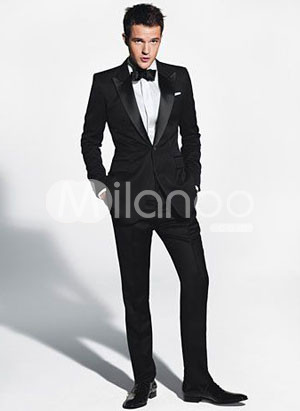 Black Two Piece Groom Wedding Tuxedo