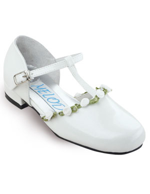 Flower Girl Shoes White on White T Bar Strap Pearl Satin Flowergirl Shoes Milanoo Com