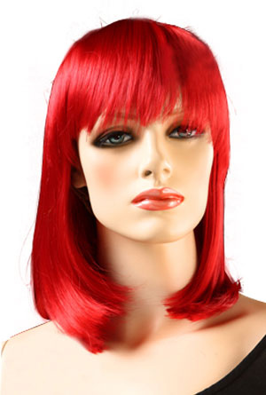 Makeup Storage Containers on Chic S 50cm Medium Long Red Fashion Wig   Milanoo Com