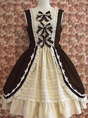 Sleeveless Bow Cotton Gothic Lolita Dress