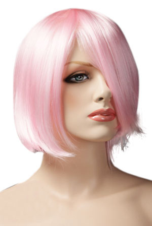 Pink Women's 45cm Short And Straight Fashion Wig