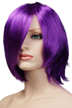 Extensiones Cabellorpura on P  Rpura Corto Moda Peluca De 45 Cm De La Mujer   Milanoo Com