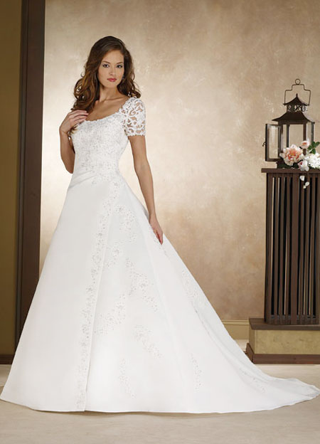 vestido de novia manga corta