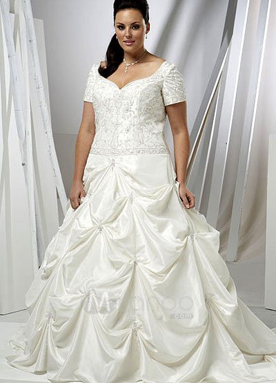 Womenwedding Attire on Plus Size Sweetheart Beading Taffeta Wedding Dress   Milanoo Com