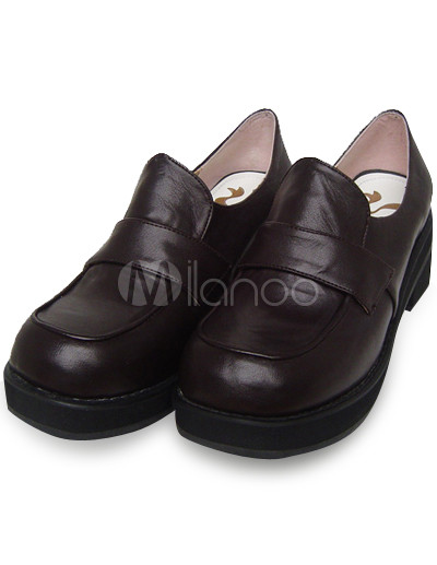 Brown Wedding Shoes on Brown Pu Lolita Shoes   Milanoo Com