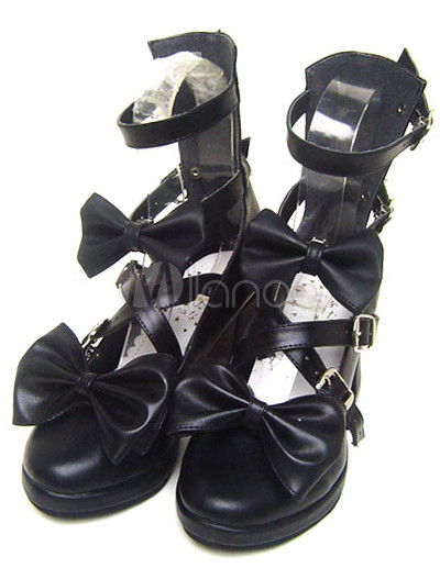  Heel Shoes on 10  Chunky High Heel 1 1 5  Platform White Pu Lolita Shoes