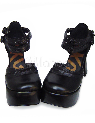 High Heel Shoe Chairs on High Heel 2    Platform Black Pu Lolita Shoes