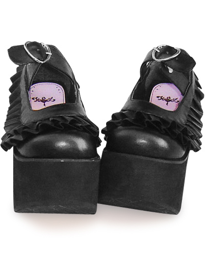 Platform High Heel Shoes on High Heel 2    Platform Black Pu Lolita Shoes