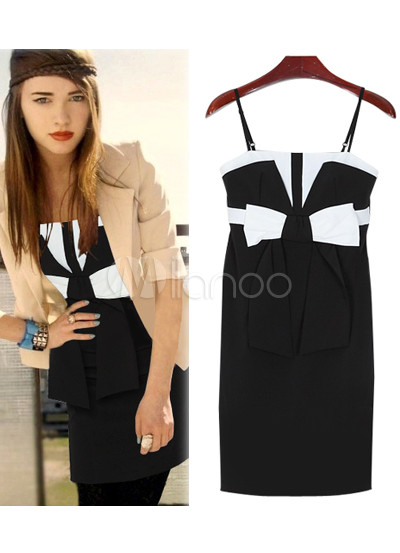 Fashion Women Silk Waistband Dress on Empire Waist Black And White Satin Women S Print Dress Milanoo Com