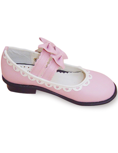 Cheap Flat Wedding Shoes on Pink Bow Pu Flat Lolita Shoes Milanoo Com