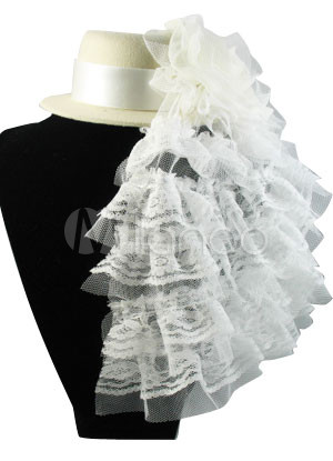 Attractive Ivory Lolita Lace Wedding Bridal Hat