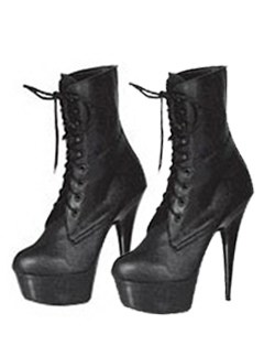 black leather booties high heel