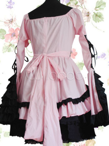 Pink Unique Gothic Wedding Dresses CP810MaterialOrganzaBacklace up back