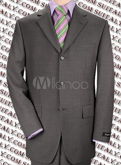 Grey Single Breasted Button Lapel Worsted Groom Wedding Tuxedo Grey Single Breasted Button Lapel Worsted Groom Wedding Tuxedo