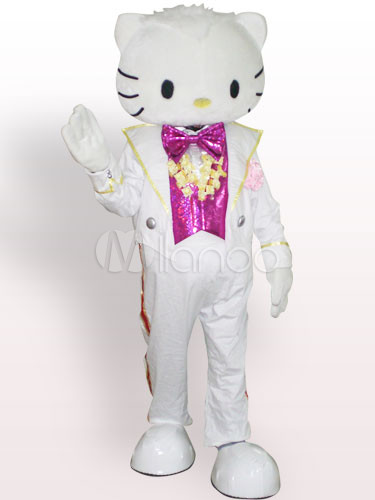 Female Hello Kitty in Wedding Dress Adult Mascot Funny Costume