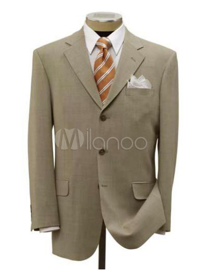 Nice Ivory Single Breasted Button Worsted Groom Wedding Tuxedo