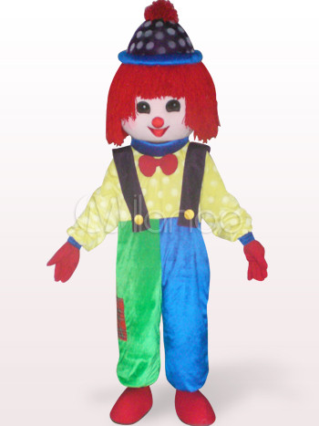 Rote Haare Clown Plüsch Erwachsenen Maskottchen Kostüm width=