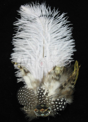 White Feather Wedding Bridal Hairpin