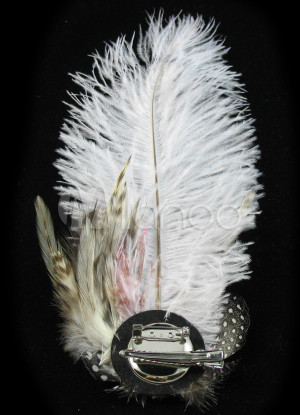 White Feather Wedding Bridal Hairpin