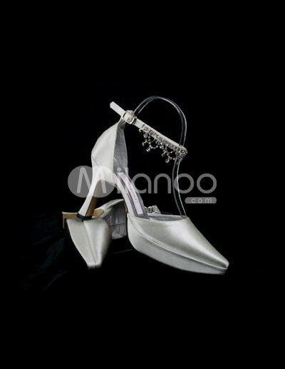 Sparkle Wedding Shoes on High Heel 4 5   Platform Ivory Satin Wedding Shoes   Milanoo Com