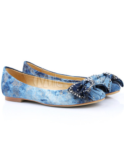 Blue Flat Shoes on Azul Marino Precioso Piso De Tela De Moda Los Zapatos Milanoo Com
