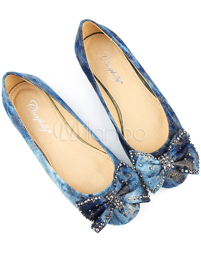 Navy Blue Flat Shoes on Azul Marino Precioso Piso De Tela De Moda Los Zapatos   Milanoo Com