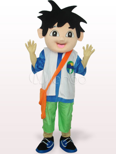 Blue And White Delgo Plush Adult Mascot Costume