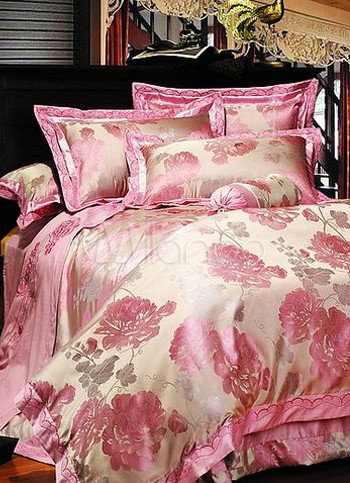 pink silk bedding
