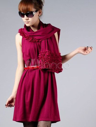Womenclothing Sizes on Red Euramerican Knitted Cotton Women S Dress   Milanoo Com