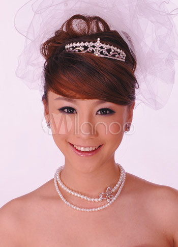 Silvery White Alloy Imitation Pearl Wedding Bridal Jewelry Set