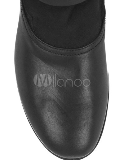 Women Fashion Shoes on Cool Black Cow Leather Women S Fashion Boots Milanoo Com