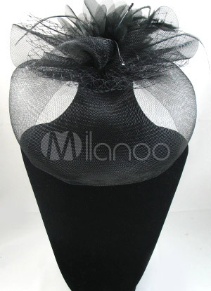 Elegant Black Net Flower Veil
